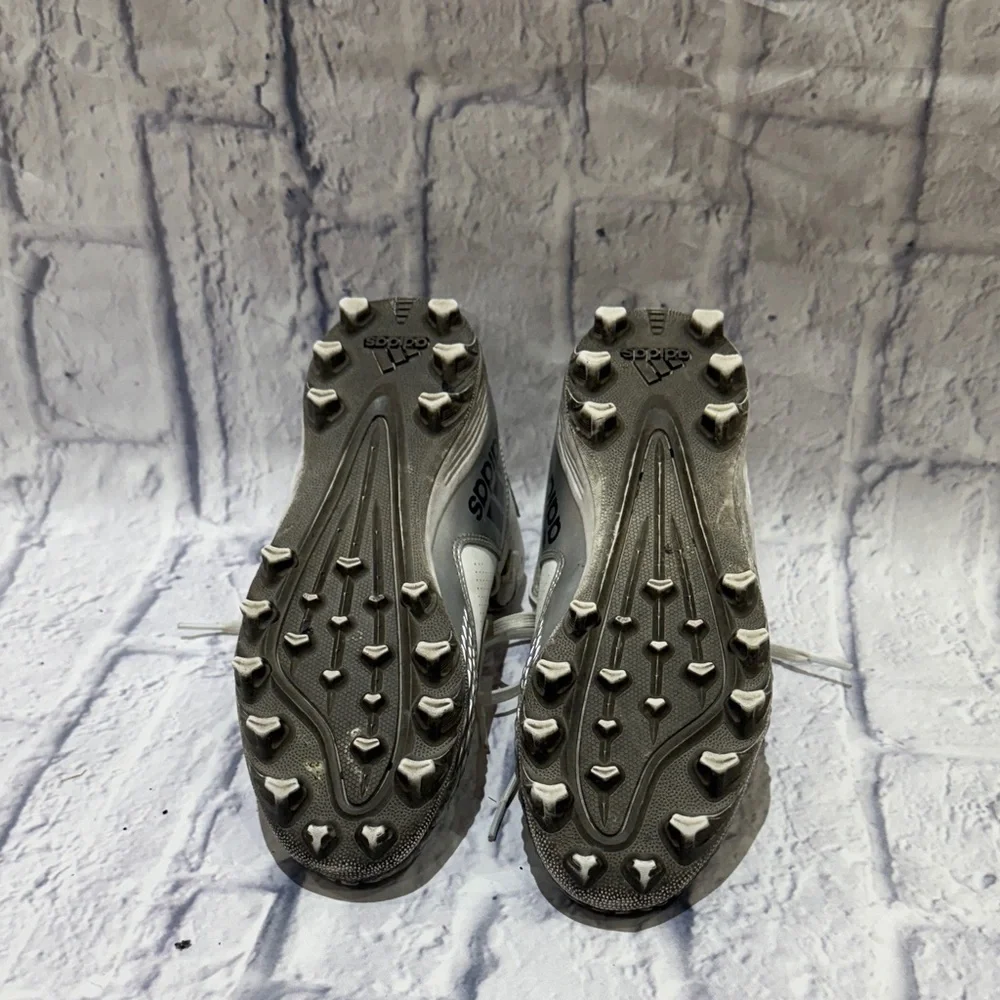 adidas Kids Silver and White Cleats